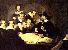 La lezione di anatomia del professor Tulp - Opera di Rembrandt